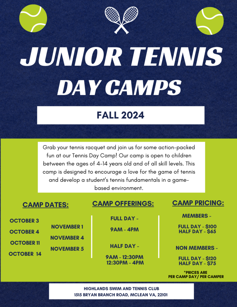 Tennis Day Camp - Highlands